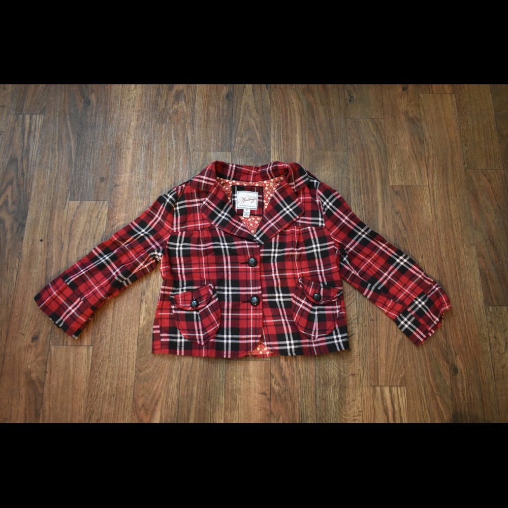 Heritage Red Plaid Cropped Jacket